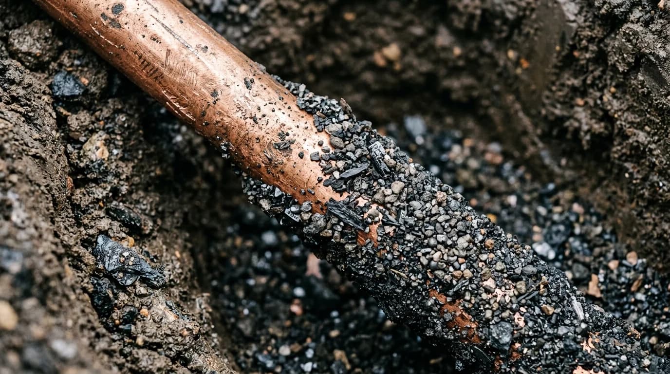 Saumya Earthing Electrode embedded in Natural Earth Enhancing Compound (NEEC) backfill